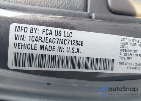 2021 Jeep Grand Cherokee Laredo X 4X2 from USA, damaged, VIN 1C4RJEAG7MC712846